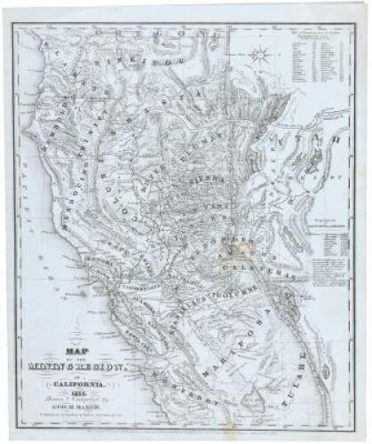 Map of the Mining Region of California 1855. Drawn and Compiled by Geo. H. Baker