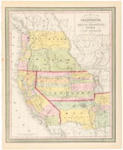 A New Map of the State of California, the Territories of Oregon, Washington, Utah & New Mexico... Published by Thomas, Cowperthwait & Co.