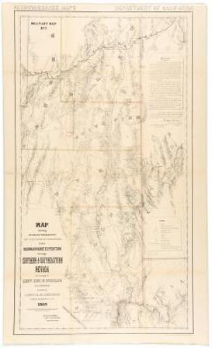 Map showing detailed Topography of the Country Traversed by the Reconnaissance Expedition through Southern and Southeastern Nevada in charge of Lieut. Geo. M. Wheeler U.S. Engineers Assisted by Lieut. O.W. Lockwood Corp of Engineers U.S.A. 1869