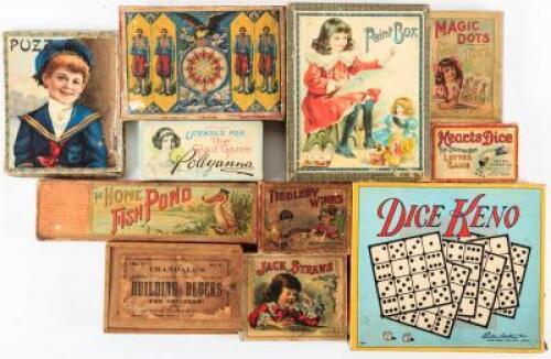 Box of miscellaneous 19th and early 20th century American games