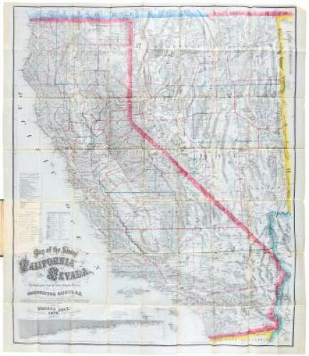 Map of the States of California and Nevada. Carefully Compiled from the Latest Authentic Sources. California by Charles Drayton Gibbes, C.E. Comprising Information obtained from the U.S. Coast and Land Surveys, State Geological Surveys, by Prof. J.G. Whi