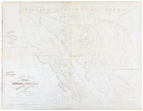 Nuevo Mapa de los Estados de Sonora, Chihuahua, Sinaloa, Durango, y Territorio de la Baja California