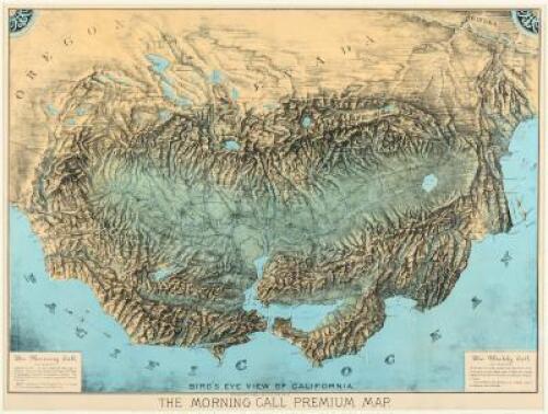 Bird's Eye View of California: The Morning Call Premium Map