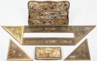 Tiffany pine needle design desk accessories - small group