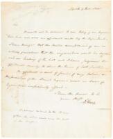 Autograph letter, signed regarding the delivery of an injunction and affidavit