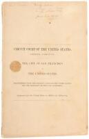 The City of San Francisco v. the United States. Transferred from the District Court of the United States for the Northern district of California. Argument for the United States on Motion for Rehearing. (wrapper title)