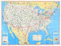 American Airlines System Map. Route of the Flagships.