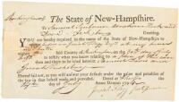 Collection of approximately 180 pieces of manuscript and partly printed documents relating to New Hampshire