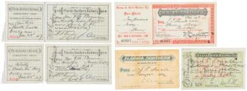 Collection of approximately 40 mostly late 19th century railroad passes and other ephemera