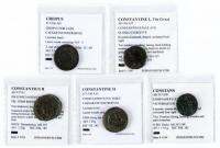 Constantine the Great and his Children - Five ancient Roman coins