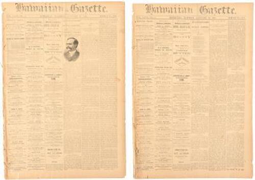 Hawaiian Gazette - two consecutive issues