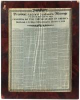 President Andrew Jackson's Message to Both Houses of the Congress of the United States of America, Delivered in the City of Washington, December 8, 1829