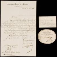 Three documents relating to French medicine