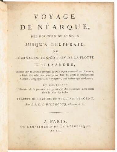 Voyage de Néarque, des Bouches de L'Indus Jusqu'a L'Euphrate ou Journal de l'expédition de la Flotte D'Alexandre