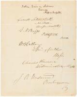 Autograph of John Quincy Adams and eleven other prominent Whig Members of Congress