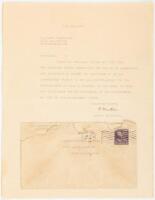 Letter from Albert Einstein, signed, about the existence of God in relation to physics