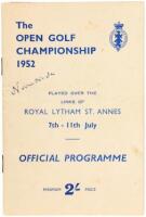 The Open Golf Championship 1952. Played over the Links of Royal Lytham St. Annes, 7th-11th July. Official Programme.