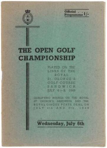 The Open Golf Championship, Played on the Links of the Royal St. George's Course, Sandwich, July 6-8, 1949...Wednesday, July 6th.