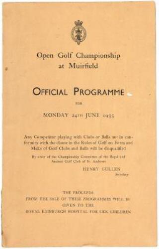 Official Programme for the Open Golf Championship at Muirfield
