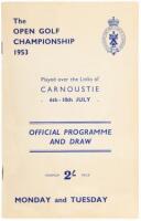 The Open Golf Championship 1953. Played over the Links of Carnoustie 6th-10th July. Official Programme and Draw. Monday and Tuesday