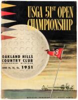 USGA 51st Open Championship, Oakland Hills Country Club, Birmingham, Michigan, June 14, 15, 16, 1951. Official Program