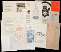 Large collection of ephemeral printings from members of the Moxon Chappel, small private press printers of Northern California, plus other fine press ephemera