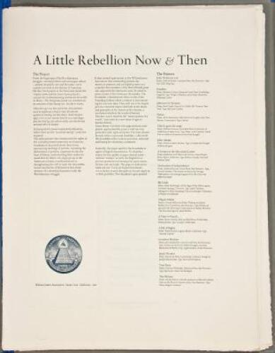 A Little Rebellion Now & Then: Sixteen of America's Finest Typographer-Printers and An Englishman, Prints on the American Revolution