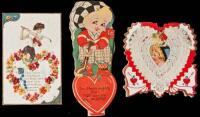 Three vintage golf Valentines