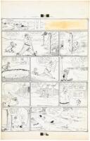 Original pen & ink golfing comic art for "Skeets"