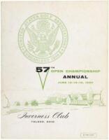 USGA 57th Open Championship Annual, Inverness Club, Toledo, Ohio