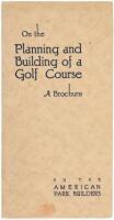On the Planning and Building of a Golf Course. A Brochure