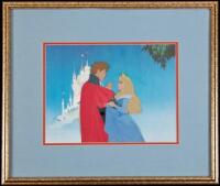 Original production cel for Sleeping Beauty featuring Princess Aurora and Prince Phillip