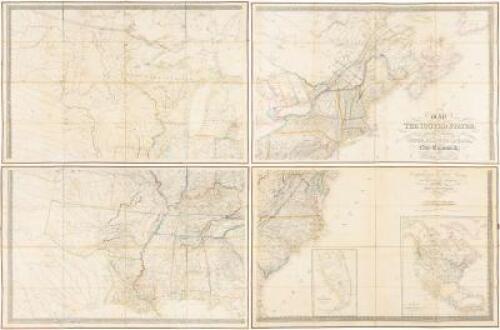 Map of the United States; and the Provinces of Upper & Lower Canada, New Brunswick, and Nova Scotia. Compiled from the Latest Surveys and other authentic information