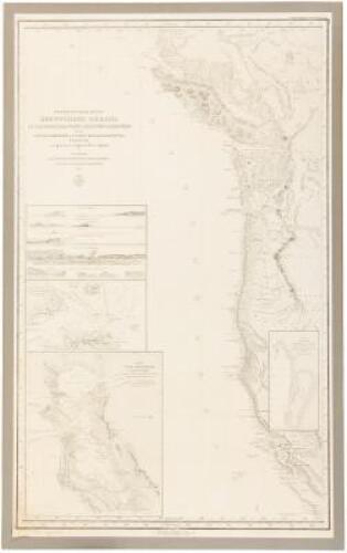 [in Russian] Mercator Chart of the Eastern Ocean with the Northwest Coast of America between the Port of Monterey and Queen Charlotte Sound compiled with the help of different journals and charts and engraved in the Hydrographical Department of the Mariti