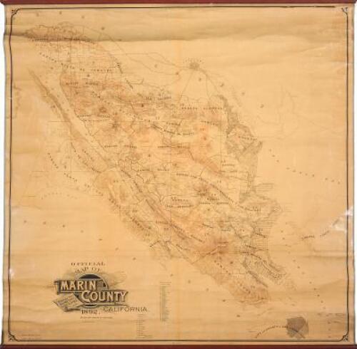 Official Map of Marin County, California 1892 Compiled from Records and Surveys