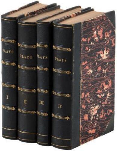 Four bound volumes of 19th century dramatic works, all but one an American publication