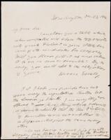 Autograph Letter, signed, concerning the abolition of slavery in the District of Columbia