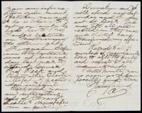Autograph Letter, unsigned, regarding trial of Oberlin slave rescuers