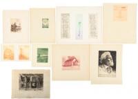 Group of unsigned etchings by Bernhardt Wall