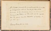 Letter from John Adams declining an invitation to the anniversary dinner of the Committee of Arrangement in memory of the landing of the Fathers at Plymouth, accompanying the First Edition of John Quincy Adams' 1802 "Oration Delivered at Plymouth," as del