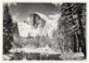 Half Dome, Merced River, Winter. Yosemite National Park, California. - Postcard, signed by Ansel Adams
