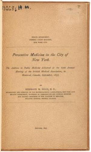 Preventive Medicine in the City of New York