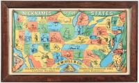 Nicknames Of The States. Hill&rsquo;s Hog Ringers Map.
