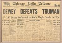 WITHDRAWN - "Dewey Defeats Truman." Front page of the Chicago Daily Tribune