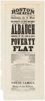 Boston Theatre Broadside For &ldquo;Romance Of The Land Of Gold, Poverty Flat&rdquo;