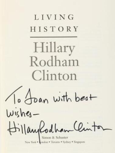 Living History - signed by Hillary Clinton