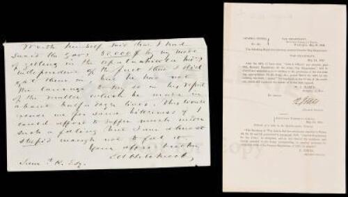 Partial Autograph Letter, signed, regarding his role in the ending of the Seminole War