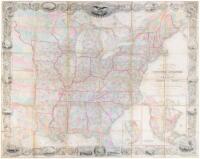 Colton's Map of the United States including Canada and a large portion of Texas. Showing the Base Meridian and Township Lines of the U.S. Surveys, the Lands allotted to the Indian Tribes west of the Mississippi. The Various Internal Improvements &c. Compi