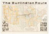 The Burlington Route / Correct Map of the Chicago, Burlington & Quincy R.R. and Connecting Lines