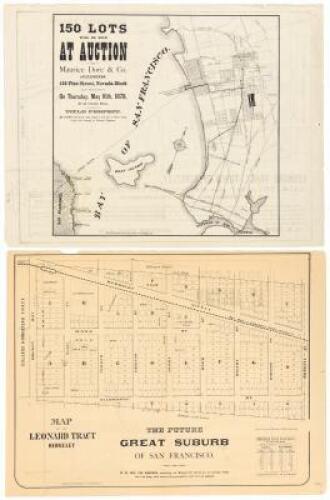 Two real estate maps for auction of lots in Berkeley, California, by Maurice Dore & Co.